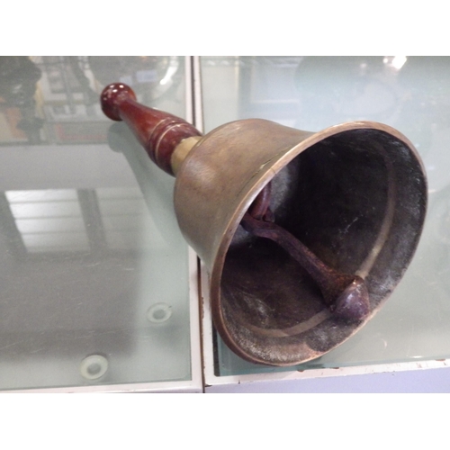 1554 - A brass school hand bell