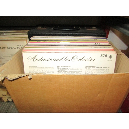 1265 - Five boxes of vinyl LP records and a box of 7