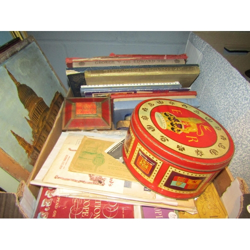 1496 - A box of Royal memorabilia including London news 1937 Coronation, Queen Victoria book, Newspaper, ma... 