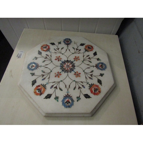 1145 - An Indian octagonal marble table-top, probably from Agra, with floral pietra dura inlay including ma... 