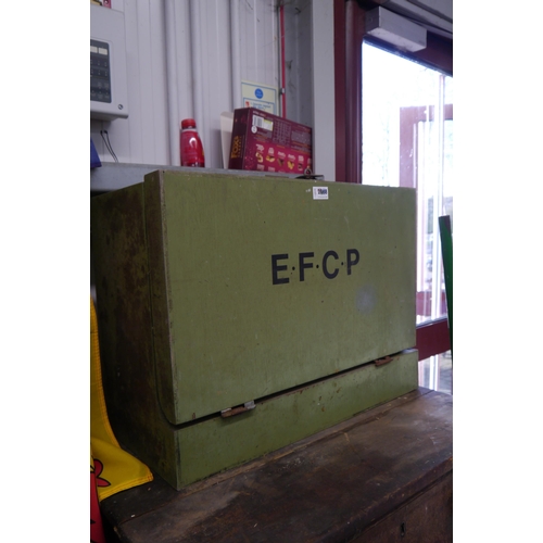 2068 - A carpenters tool box with contents, stamped E. F. C. P