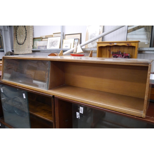 2399 - A mid-century display box with glass sliding doors and another