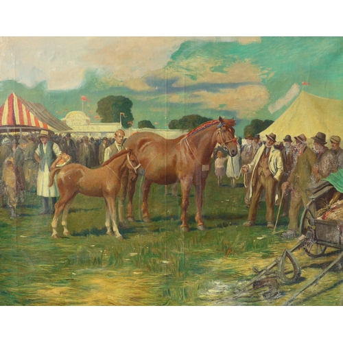 6050 - EDWARD BRIAN SEAGO RBA ARWS RWS (1910-1974) (ARR) An oil on canvas titled 'The County Show', depicti... 