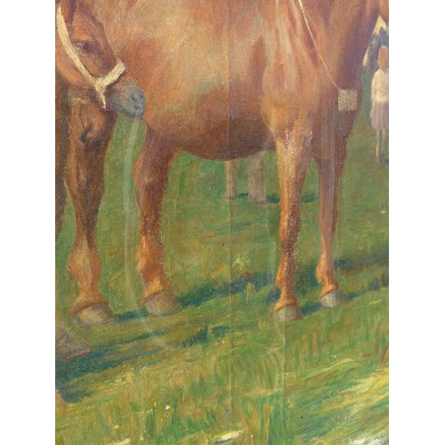 6050 - EDWARD BRIAN SEAGO RBA ARWS RWS (1910-1974) (ARR) An oil on canvas titled 'The County Show', depicti... 