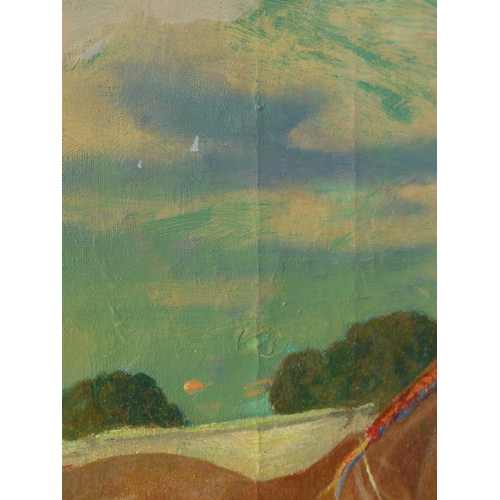 6050 - EDWARD BRIAN SEAGO RBA ARWS RWS (1910-1974) (ARR) An oil on canvas titled 'The County Show', depicti... 