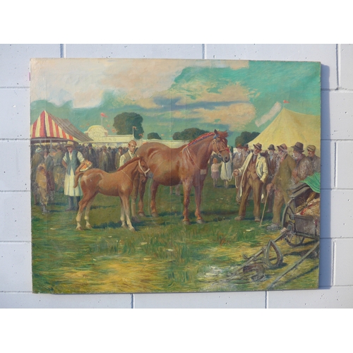 6050 - EDWARD BRIAN SEAGO RBA ARWS RWS (1910-1974) (ARR) An oil on canvas titled 'The County Show', depicti... 