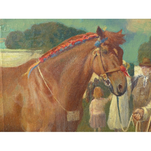 6050 - EDWARD BRIAN SEAGO RBA ARWS RWS (1910-1974) (ARR) An oil on canvas titled 'The County Show', depicti... 