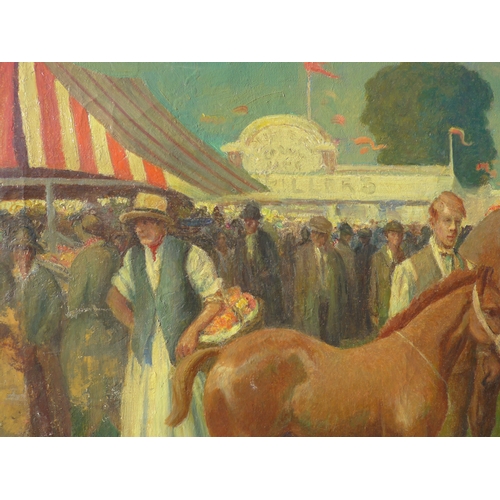 6050 - EDWARD BRIAN SEAGO RBA ARWS RWS (1910-1974) (ARR) An oil on canvas titled 'The County Show', depicti... 