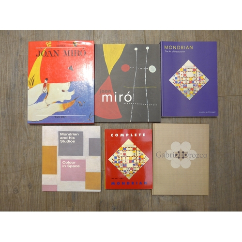 6107 - Six art related reference books including Joan Miro, Mondrian etc