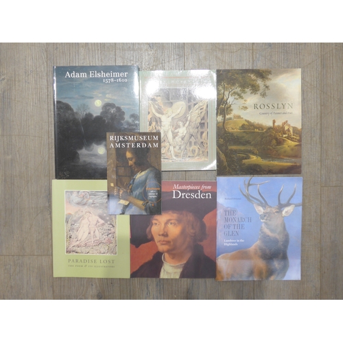 6115 - Seven art related reference books including Adam Elsheimer, William Blake, Rosslyn, Landseer etc