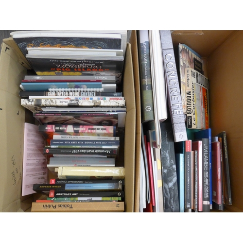 6116 - Two boxes of contemporary art related books including exhibition catalogues, artists reference etc.