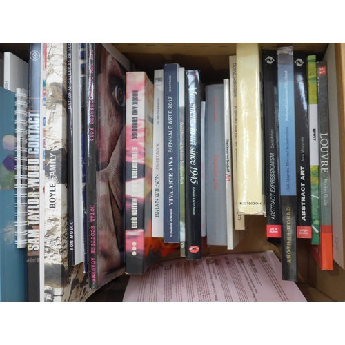 6116 - Two boxes of contemporary art related books including exhibition catalogues, artists reference etc.