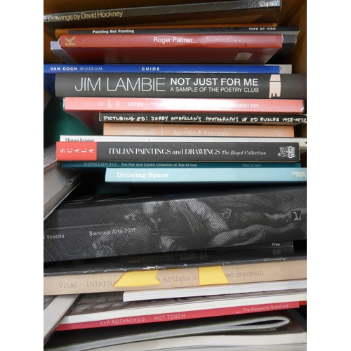 6116 - Two boxes of contemporary art related books including exhibition catalogues, artists reference etc.