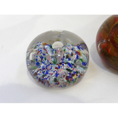 4036 - Three antique paperweights including speckled example