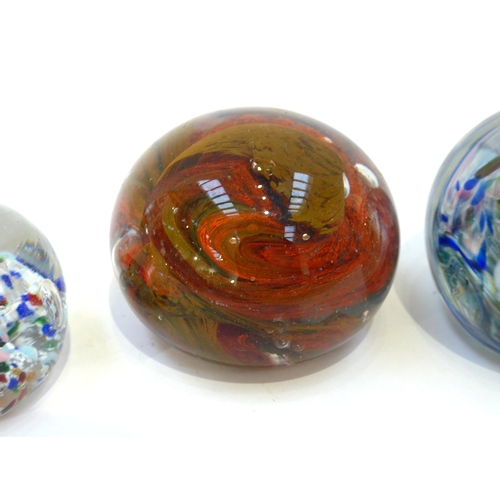 4036 - Three antique paperweights including speckled example