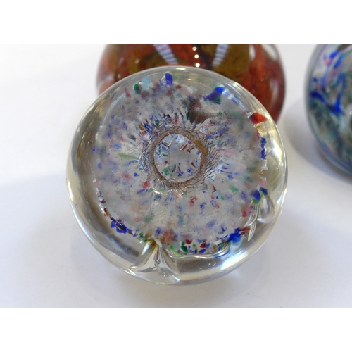 4036 - Three antique paperweights including speckled example