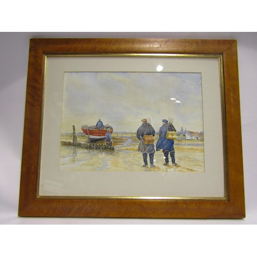 4358 - A.S. PARNELL: Two watercolours depicting fishermen digging for cockles, both signed.  27cm x 38cm an... 