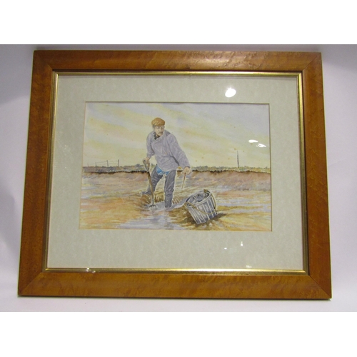 4358 - A.S. PARNELL: Two watercolours depicting fishermen digging for cockles, both signed.  27cm x 38cm an... 