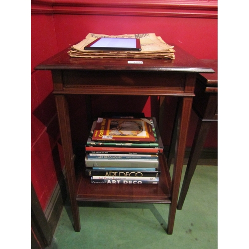 4195 - Attributed to 'Maple & Co.' an Edwardian line inlaid and crossbanded mahogany two tier lamp table th... 