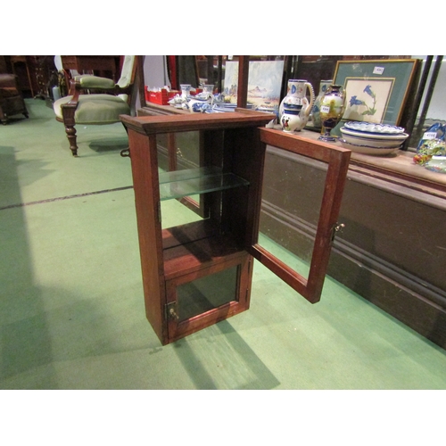 4292 - An Edwardian mahogany two door glazed wall mounting medicine cabinet with mirrored back and glass sh... 