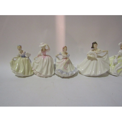 4350 - Eight small Royal Doulton ladies: Ninette, Sara, Buttercup, Fair Lady, Elaine, Diana, etc (8)