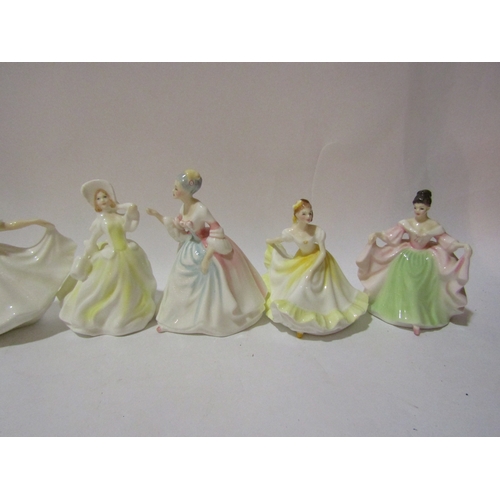 4350 - Eight small Royal Doulton ladies: Ninette, Sara, Buttercup, Fair Lady, Elaine, Diana, etc (8)