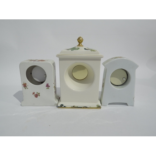 8084 - A Masons 'Chartreuse' mantel clock together with two similar examples (3)