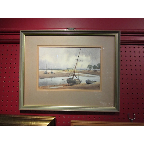 4050 - ALAN RUNAGALL (b.1941): Watercolour of fishing smack at Maldon, dated 1983, signed lower left, frame... 