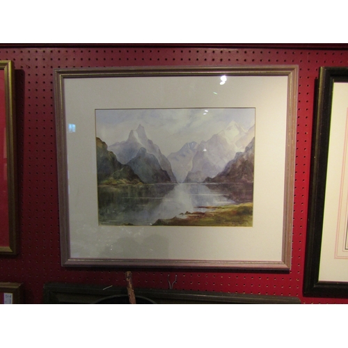 4062 - P.M. PEARCE: Highland mountainous scene with lake, watercolour, signed and dated 1961 lower right, f... 