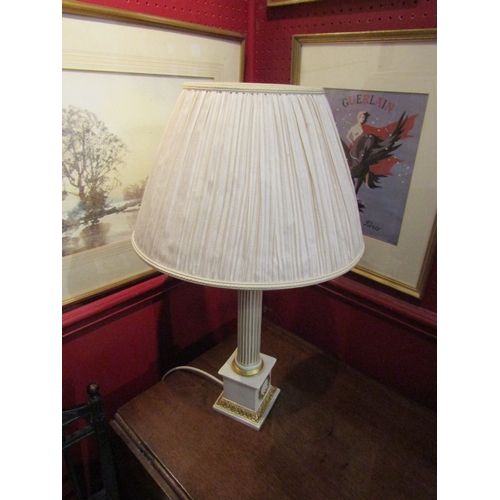 4069 - A table lamp with Corinthian form base and pleated shade