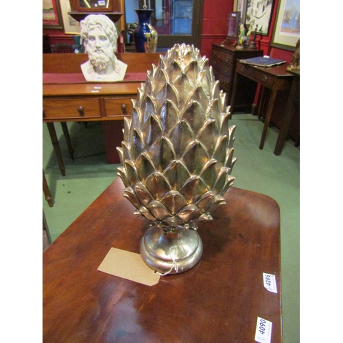 4089 - A plaster gilded cone, 40cm tall