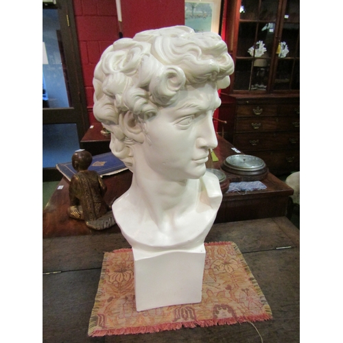 4117 - A plaster bust of David, 60cm tall