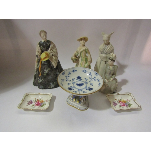 4273 - A Bing & Grondahl pedestal sweetmeat dish, pair of Royal Crown Derby dishes, a group of ceramic ladi... 