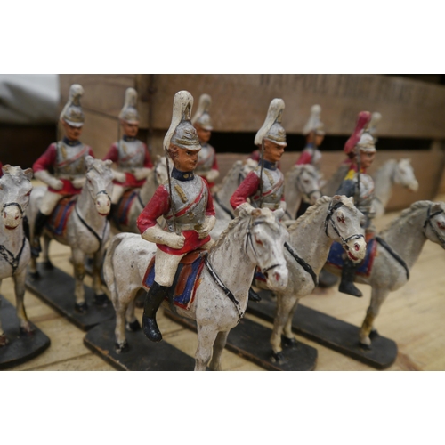 2045 - WITHDRAWN Ten hand painted soldier and horse figures