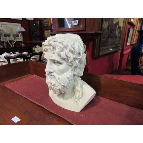 4086 - A composition style bust 'Zeus', 37cm tall