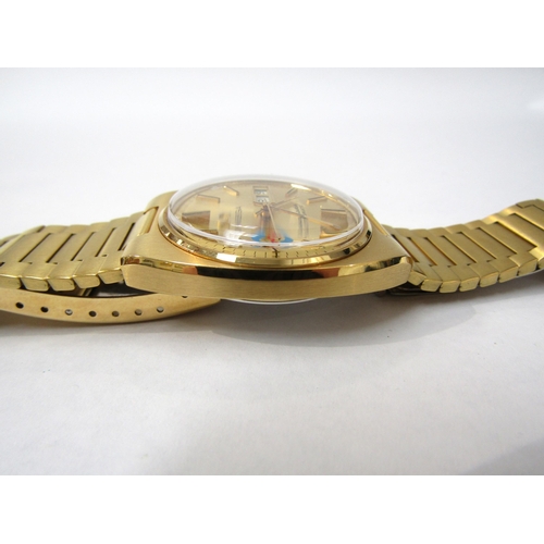 8168 - OMEGA: An Omega Seamaster Automatic gentleman's gold plated wristwatch with Omega clasp to bracelet,... 