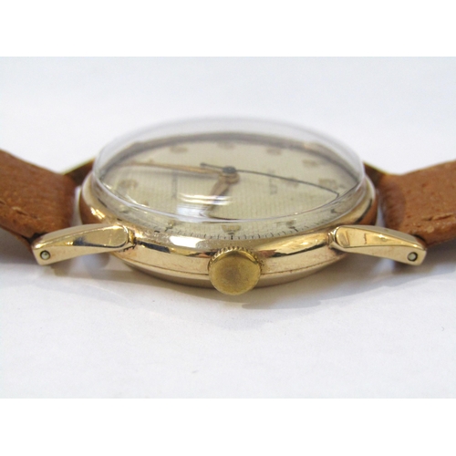 8150 - ROLEX: A Rolex 9ct gold cased gentleman's wristwatch on pigskin leather strap, the textured honeycom... 