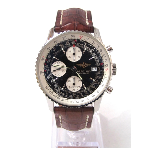 8187 - BREITLING: A Breitling Navitimer stainless steel cased automatic chronograph wristwatch, model ref. ... 