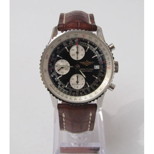 8187 - BREITLING: A Breitling Navitimer stainless steel cased automatic chronograph wristwatch, model ref. ... 