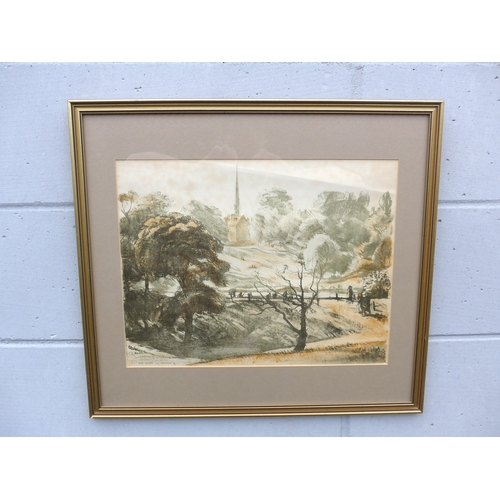 6061 - HENRY HOLZER (1907-2007) A collection of printed, pencil drawn and watercolour landscape works inclu... 