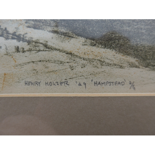 6061 - HENRY HOLZER (1907-2007) A collection of printed, pencil drawn and watercolour landscape works inclu... 