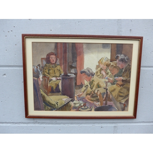 6062 - HENRY HOLZER (1907-2007) A collection of framed and glazed figural sketches etc including a watercol... 