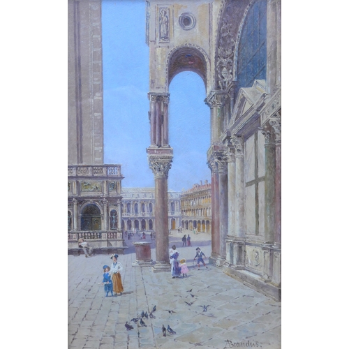 6004 - ANTONIETTA BRANDEIS (1848-1926) A View of Piazza San Marco, Venice, showing St Marks Campanile. Oil ... 