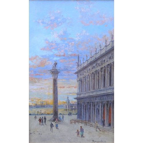 6005 - ANTONIETTA BRANDEIS (1848-1926) A View of Piazza San Marco, Venice, showing St Theodore of Amasea Co... 