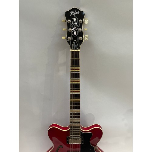 5109 - A Hofner 'Contempoary Series' Verithin electric guitar in the 335 style, cherry body