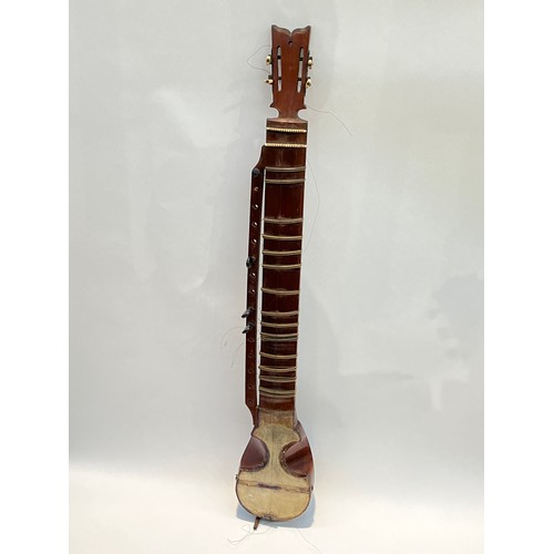 5090 - A stringed instrument presumed to be Indian, sitar style, bone tuning pegs