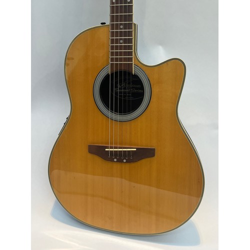 5083 - An Ovation Applause AE28 electro acoustic guitar, natural top