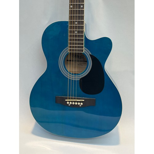 5082 - A Stagg electro acoustic guitar, single cutaway, bright blue body