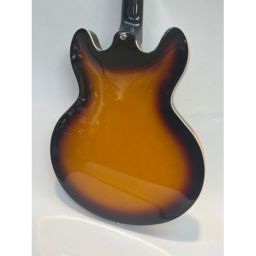 5077 - An Epiphone Casino electric guitar, sunburst body, made in China, serial number 15041502069, Qingdao... 