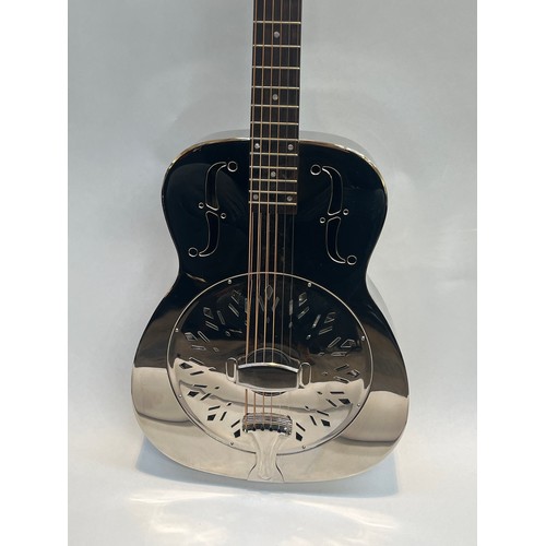 5075 - A Recording King RM-998-D 'Chicken Feet' resonator, nickel plated bell brass, with internal pickup, ... 